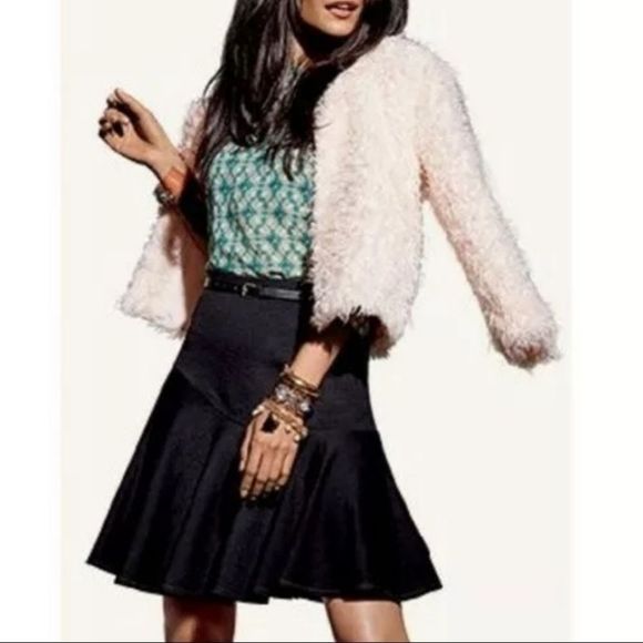 Cabi #3098‎ Black Flounce Ruffle Ponte Skater Skirt Size 2 Flip Skirt - Picture 1 of 9